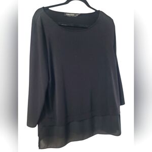 Ivanka Trump Black 3/4 Sleeve Boxy Blouse Size Large